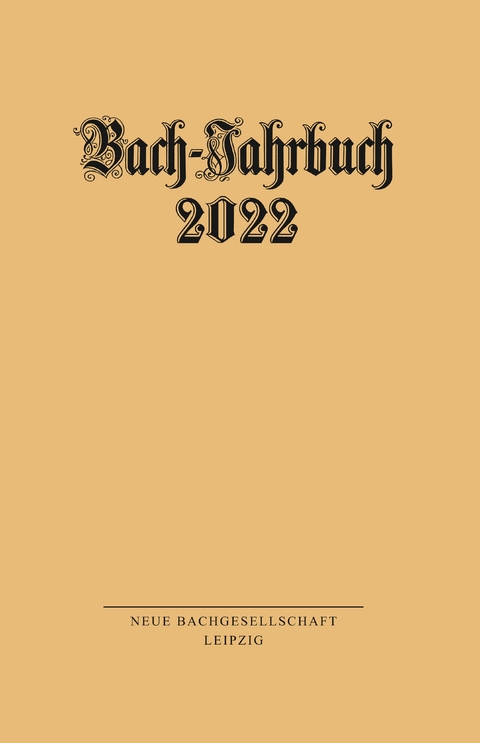 Bach-Jahrbuch 2022 - 