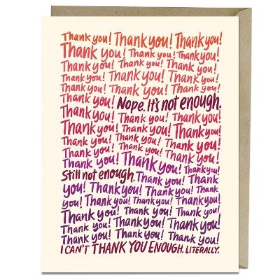 6-Pack Em & Friends Can't Thank U Enough Thank You Cards -  Em &  Friends