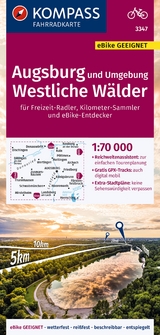 KOMPASS Fahrradkarte 3347 Augsburg und Umgebung, Westliche Wälder 1:70.000 - 