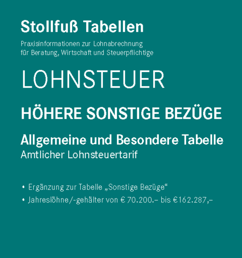 Tabelle, Lohnsteuer 2023 Höhere Sonstige Bezüge