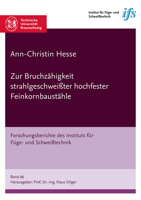 Zur Bruchzähigkeit strahlgeschweißter hochfester Feinkornbaustähle - Ann-Christin Hesse