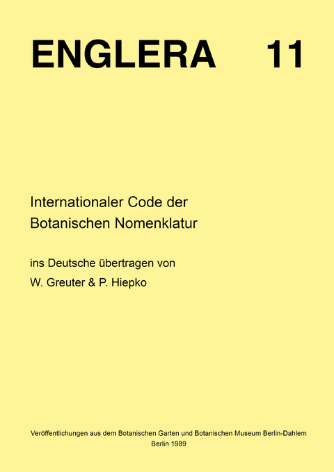 Internationaler Code der Botanischen Nomenklatur - 