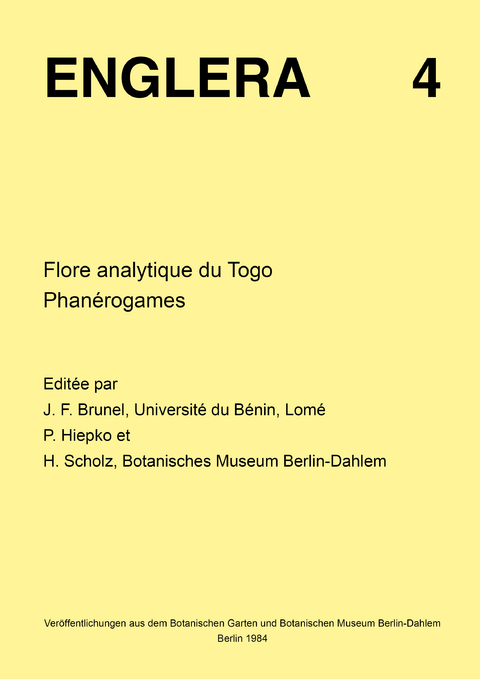 Flore analytique du Togo. Phanerogames - 