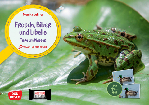 Frosch, Biber und Libelle. Tiere am Wasser. Kamishibai Bildkarten und Memo-Spiel - Monika Lehner