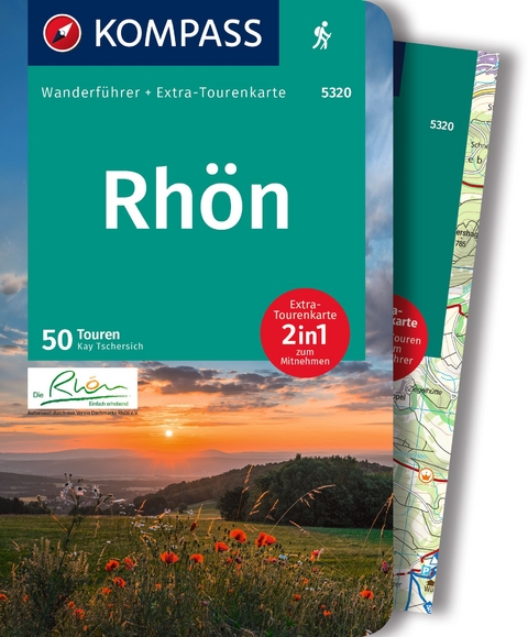 KOMPASS Wanderführer Rhön, 50 Touren mit Extra-Tourenkarte - Kay Tschersich