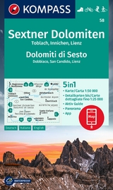 KOMPASS Wanderkarte 58 Sextner Dolomiten, Toblach, Innichen, Lienz / Dolomit di Sesto, Dobbiaco, San Candido, Lienz 1:50.000 - 