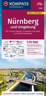 KOMPASS Fahrradkarte 3343 Nürnberg und Umgebung 1:70.000 - 