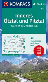 KOMPASS Wanderkarte 042 Inneres Ötztal und Pitztal, Gurgler Tal, Venter Tal 1:25.000