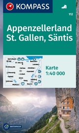 KOMPASS Wanderkarte 112 Appenzellerland, St. Gallen, Säntis 1:40.000 - 