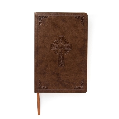 CSB Large Print Personal Size Reference Bible, Brown Celtic