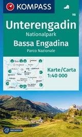 KOMPASS Wanderkarte 98 Unterengadin, Nationalpark / Bassa Engadina, Parco Nazionale 1:40.000