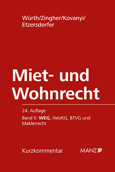 Miet- und Wohnrecht - Helmut Würth, Madeleine Zingher, Peter Kovanyi, Ingmar Etzersdorfer