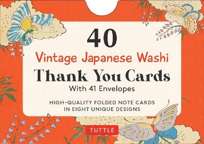 40 Thank You Cards in Vintage Japanese Washi Designs - 