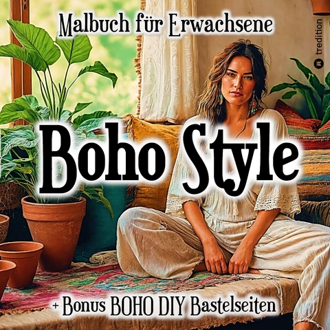 Malbuch für Erwachsene Boho Style Trend mit Bonusseiten DIY Bastelseiten Boho Look - Kenya Kooper, Viva Vintage