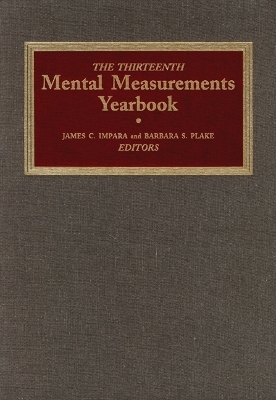 The Thirteenth Mental Measurements Yearbook -  Buros Center