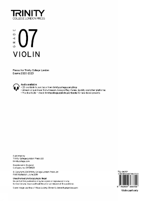 Trinity College London Violin Exam Pieces From 2020: Grade 7 (part only) - Trinity College London