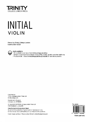 Trinity College London Violin Exam Pieces From 2020: Initial (part only) - Trinity College London