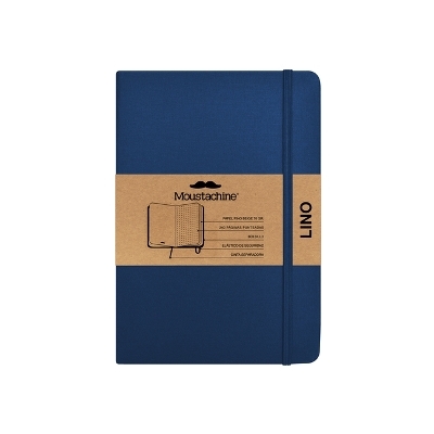 Moustachine Classic Linen Medium Dark Blue Dotted Hardcover