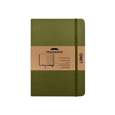 Moustachine Classic Linen Hardcover Military Green Lined Medium