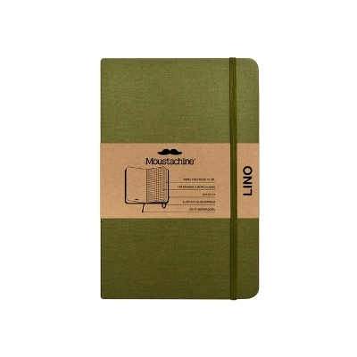 Moustachine Classic Linen Pocket Military Green Squared Hardcover