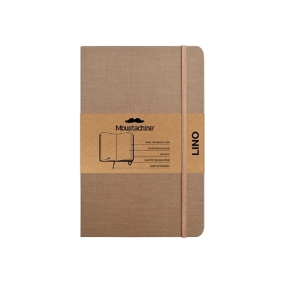 Moustachine Classic Linen Hardcover Dark Tan Blank Pocket