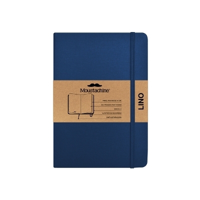 Moustachine Classic Linen Hardcover Dark Blue Blank Medium