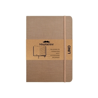 Moustachine Classic Linen Hardcover Dark Tan Lined Medium