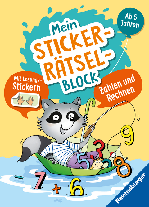 Ravensburger Mein Stickerrätselblock: Zählen und Rechnen - Rätselblock ab 5 Jahre, spielerisch Zahlen lernen, Rechnen lernen, Sticker, ab Vorschule - Kirstin Jebautzke