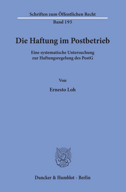 Die Haftung im Postbetrieb. - Ernesto Loh