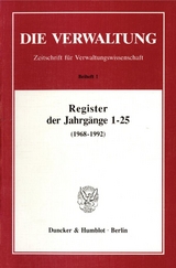 Register der Jahrgänge 1 - 25 der Zeitschrift "Die Verwaltung" (1968 - 1992).