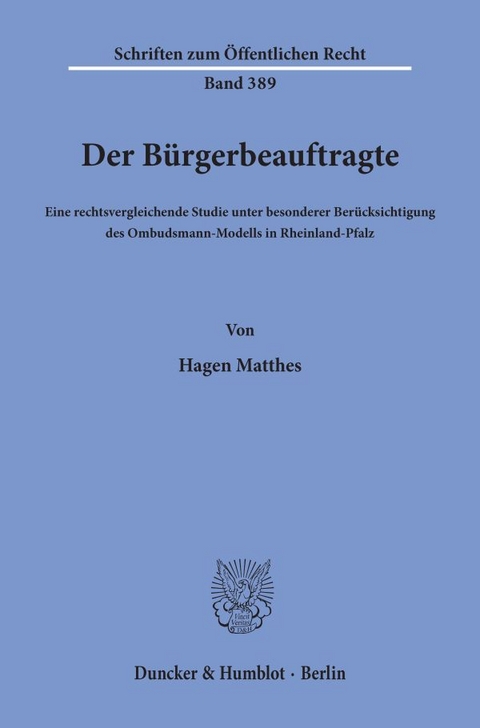 Der Bürgerbeauftragte. - Hagen Matthes