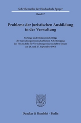 Probleme der juristischen Ausbildung in der Verwaltung.