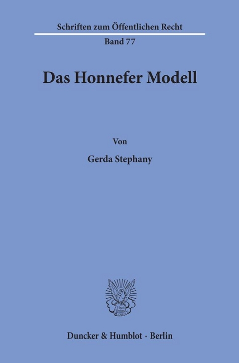 Das Honnefer Modell. - Gerda Stephany