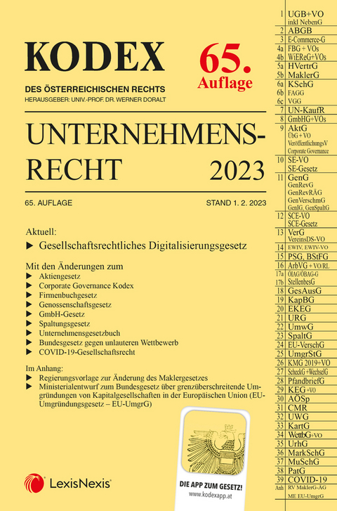 KODEX Unternehmensrecht 2023 - inkl. App - 