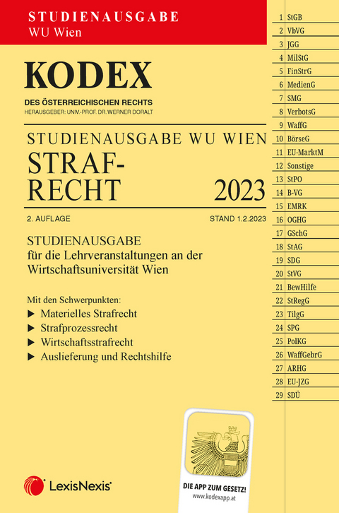 KODEX Strafrecht für die WU 2023 - inkl. App - 