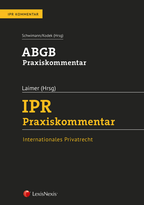 ABGB Praxiskommentar / IPR Praxiskommentar - Agnes Balthasar-Wach, Felix Berner, Benjamin Dobler, Stefan Dobrijevic, Daniela Ecker, Susanna Eder, Stephan Gräf, Florian Heindler, Katharina Huber, Laura Kasalo, Mariella Knotz, Andreas Köhler, Christian Koller, Malte Kramme, Kevin Labner, Simon Laimer, Karolina Maier, Christina Nagele, Matthias Neumayr, Julia Nicolussi, Stephanie Nitsch, Caroline Rapatz, Martina Schickmair, Andreas Schwartze, Verena Cap, Gregor Christandl, Georg Eckert, Barbara Egglmeier-Schmolke, Helga Jesser-Huß, Gerhard Klumpe, Bernhard Koch, Gabriel Kogler, Bernhard Motal, Marco Nademleinsky, Kristin Nemeth, Stefan Perner, Claudia Rudolf, Rainer Silbernagl, Leonard Soldo, Michael Sonnentag, Barbara Steininger, Thomas Thiede, Chris Thomale, Thomas Traar, Martin Trenker, Matthäus Uitz, Tuba Veziroglu, Sandra Viertler, Erika M. Wagner, Hannes Wais, Martin Weber, Verena Wodniansky-Wildenfeld, Brigitta Zöchling-Jud