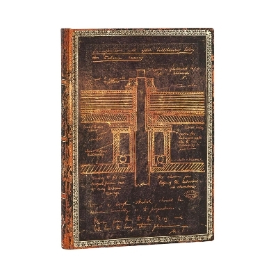 Tesla, Sketch of a Turbine (Embellished Manuscripts Collection) Midi Lined Softcover Flexi Journal -  Paperblanks