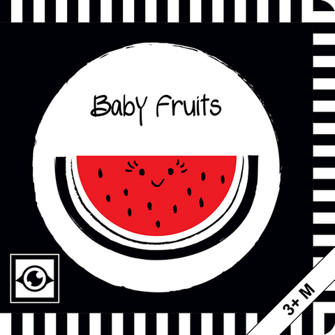 Baby Fruits: Kontrastbuch für Babys mit Öffnungen · kontrastreiche Bilder angepasst an Babyaugen · Schwarz Weiß Primärfarben Buch für Neugeborene · Mein erstes Bilderbuch · Montessori Buch - Agnieszka Sawczyn