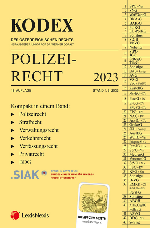 KODEX Polizeirecht 2023 - inkl. App