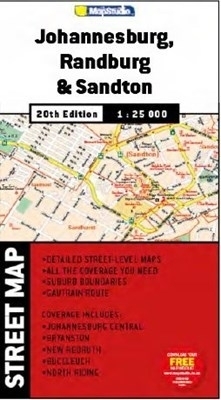 Street map: Johannesburg, Randburg & Sandton -  Map Studio