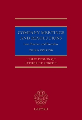 Company Meetings and Resolutions - Leslie Kosmin, Catherine Roberts