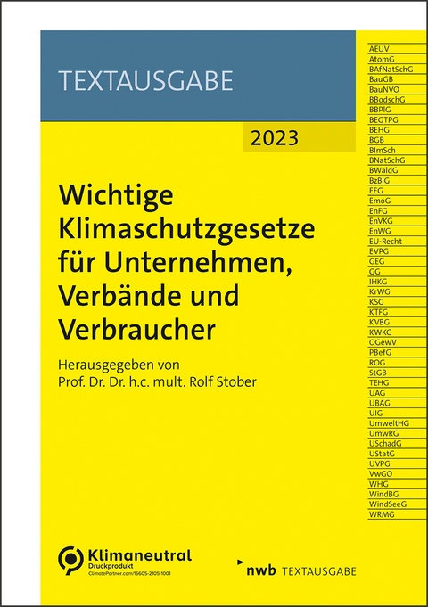 Wichtige Klimaschutzgesetze für Unternehmen, Verbände und Verbraucher - 