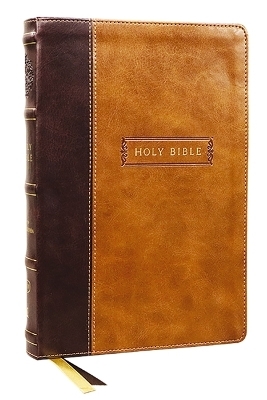 KJV Holy Bible with Apocrypha and 73,000 Center-Column Cross References, Brown Leathersoft, Red Letter, Comfort Print: King James Version -  Thomas Nelson