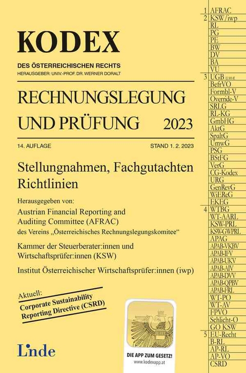 KODEX Rechnungslegung und Prüfung 2023 - Werner Gedlicka, Markus Knotek, Katharina van Bakel-Auer