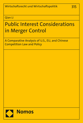 Public Interest Considerations in Merger Control - Qian Li