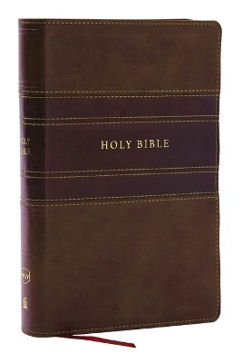 NKJV Personal Size Large Print Bible with 43,000 Cross References, Brown Leathersoft, Red Letter, Comfort Print (Thumb Indexed) -  Thomas Nelson