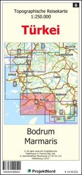 Bodrum - Marmaris - Topographische Reisekarte 1:250.000 Türkei (Blatt 6) - Jens Uwe Mollenhauer