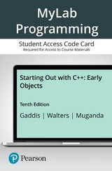 Mylab Programming with Pearson Etext -- Access Card -- For Starting Out with C++ - Gaddis, Tony; Walters, Judy