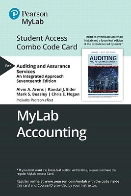 Mylab Acccouting with Pearson Etext -- Combo Access Card -- For Auditing and Assurance Services - Alvin Arens, Randal Elder, Mark Beasley, Chris Hogan