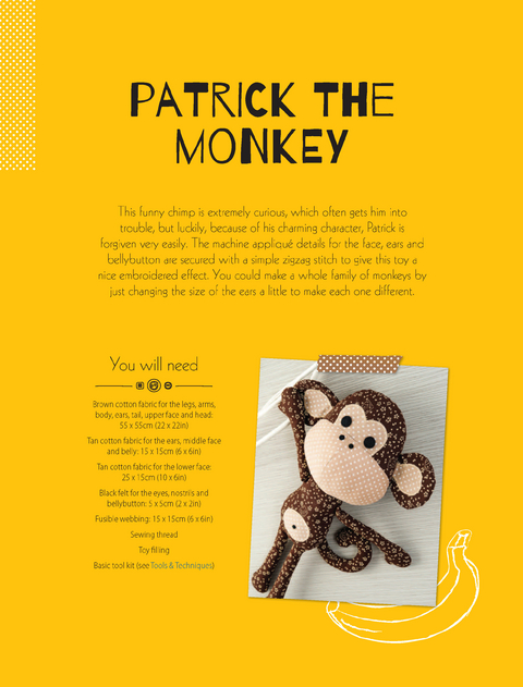 Patrick the Monkey Soft Toy Pattern -  Mariska Vos Bolman